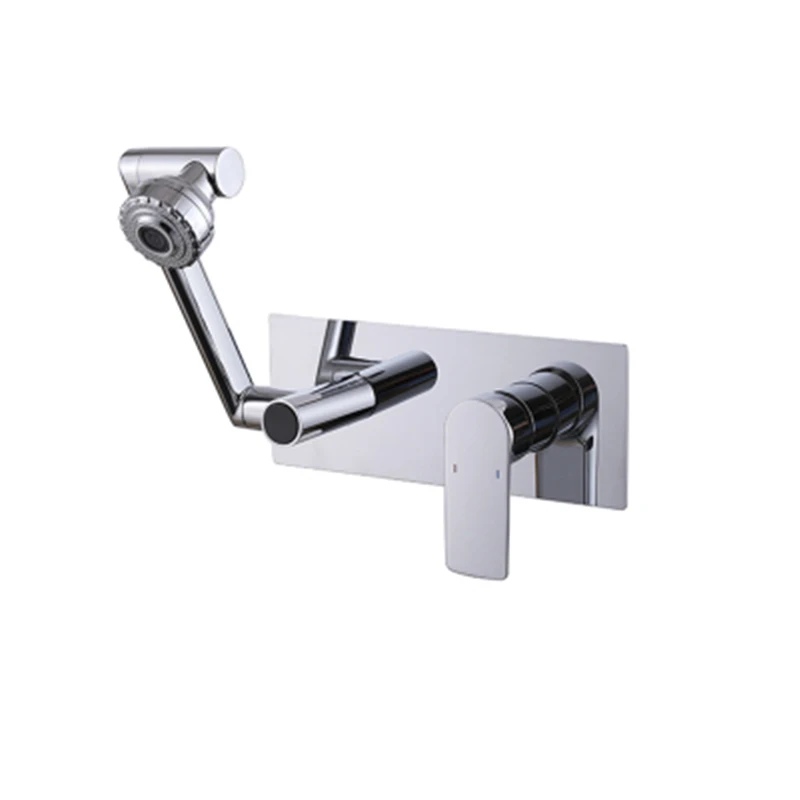 صنبور رقمي مثبت مخفي من النحاس المذاب بالحرارة مدمج في مسدس صنبور حوض الحائط باللون الرمادي والمياه الساخنة والباردة #5