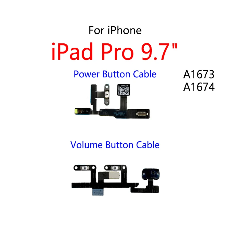 

Power Button Switch Volume Mute Button On / Off Flex Cable For iPad Pro 9.7" inch A1673 A1674