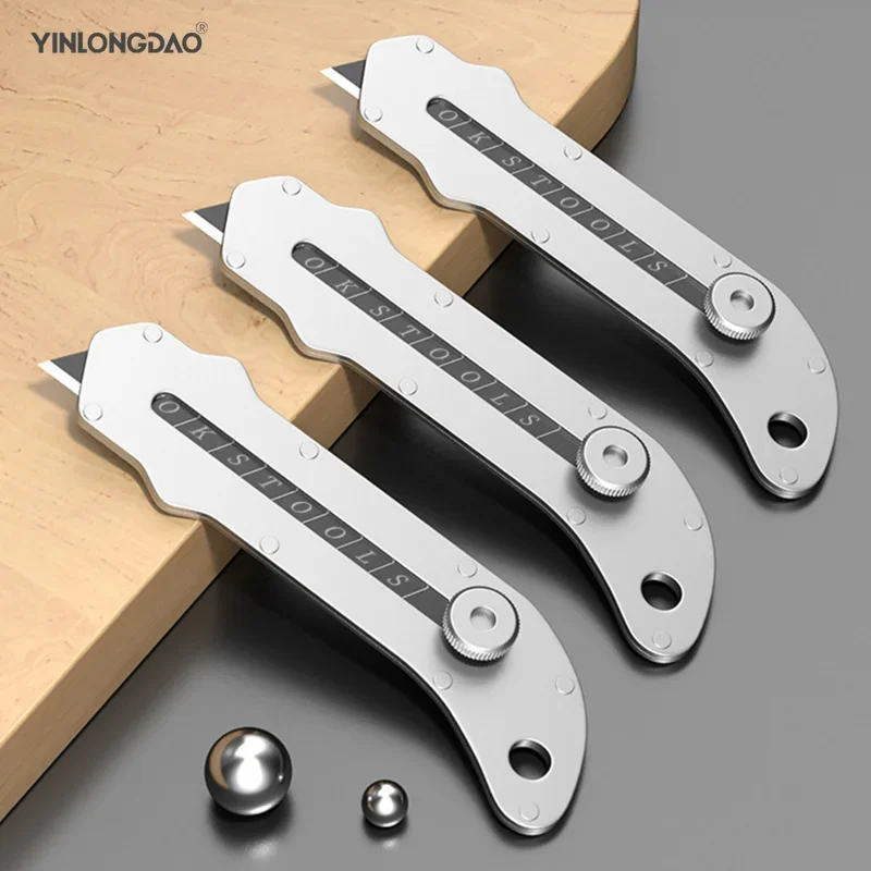 

New Stainless Steel Utility Knife 18mm Steel Wallpaper Knife Holder Durable Sturdy Fast Cutting Manual Lock For Comfortable Grip