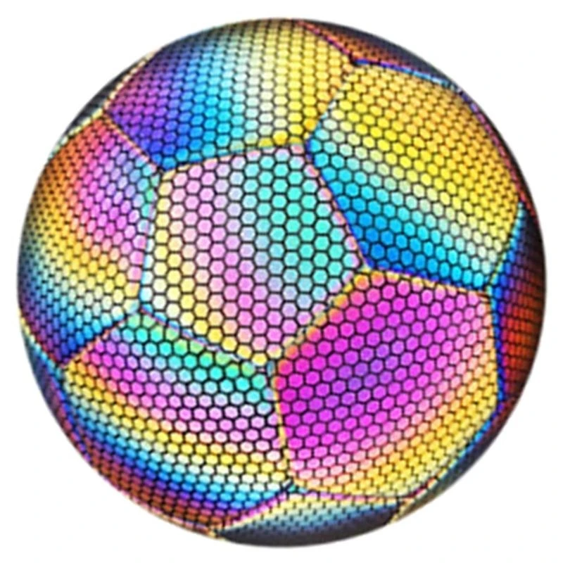 كرات كرة القدم العاكسة مقاس 4، 5، كرات كرة قدم عاكسة متوهجة للاستخدام الداخلي والخارجي، كرات كرة قدم للتدريب المدرسي #2