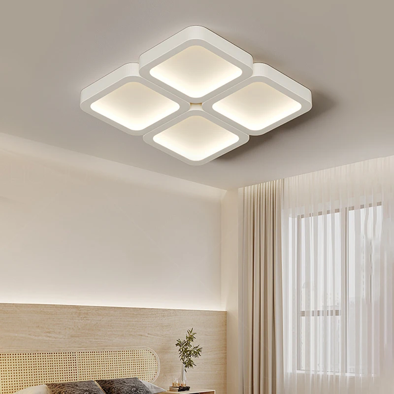 Full Spectrum Eye Protection Living Room Ceiling Lights Simple Modern Creative Geometric Rectangular Bedroom Study Smart Lamp