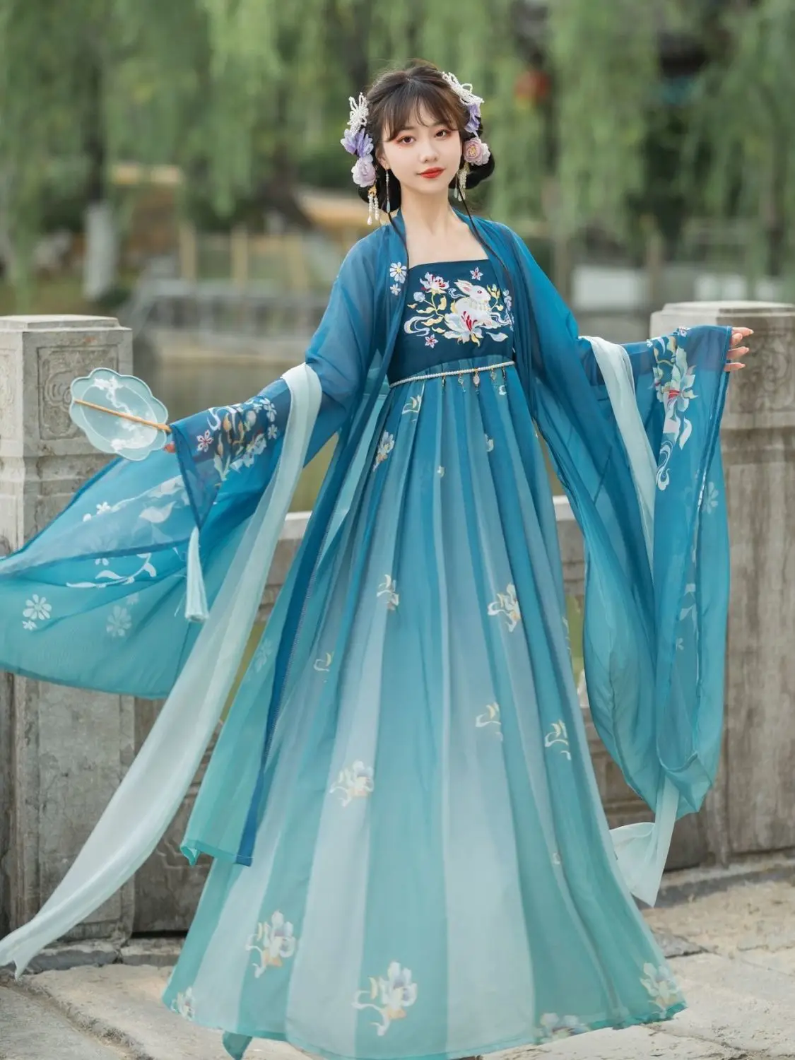 

New Hanfu female Tang chest-length skirt Traditional retro slimming elegant fairy dress ancient Hanfu suit