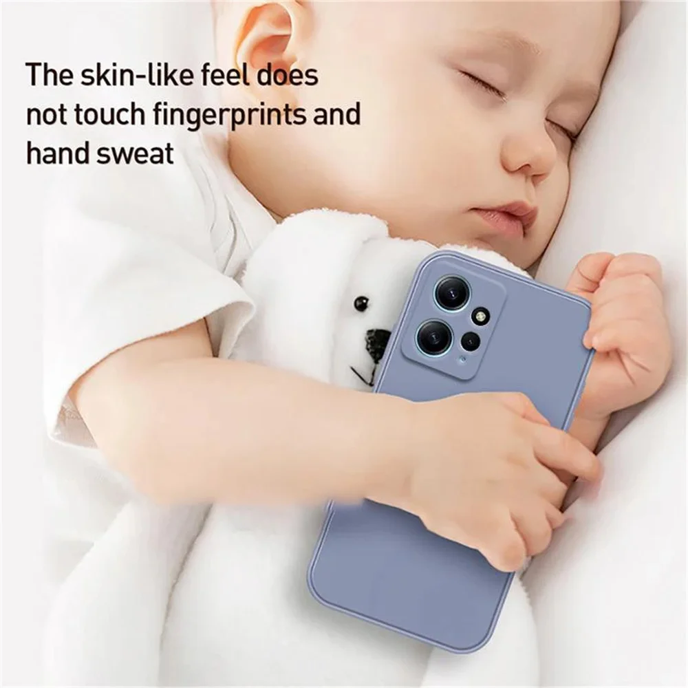 Liquid Silicone Case for Xiaomi Redmi Note 12 4G Soft Fundas Redmi Note12 4G Camera Protective Matte Basic Cover Caqas view 3