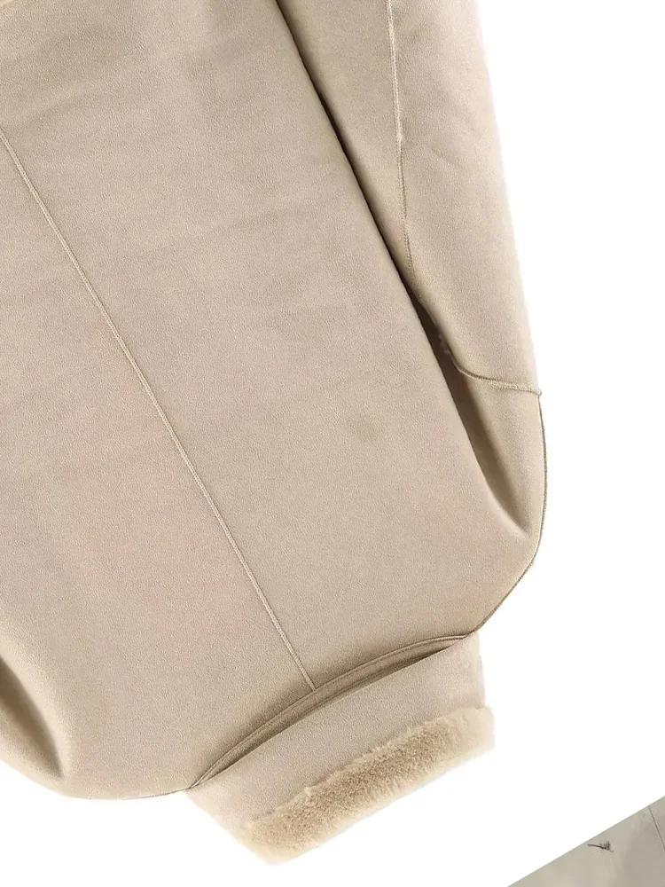 HH Frauen Mode Reversible Langarm Winter Warme Jacke Weibliche Stehkragen Einreiher Tasche Verziert Jacke Mujer