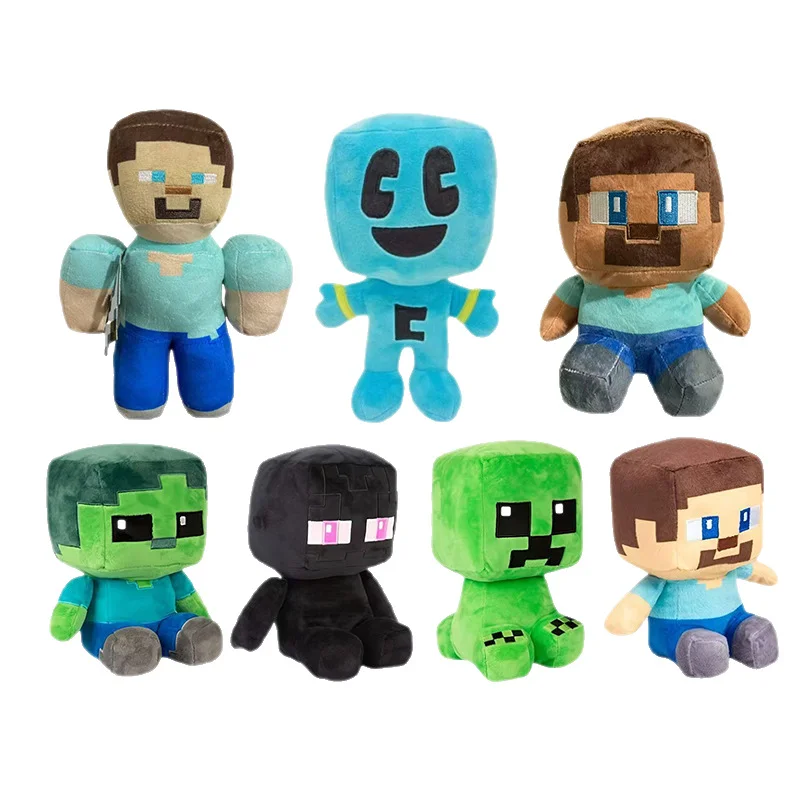 Novo Brinquedo de Pelúcia Minecraft de 25cm, Boneco Monstro Creeper Stitch JJ, Boneco de Pelúcia para Máquina de Garra, Presente de Aniversário para Menino, Presente de Natal
