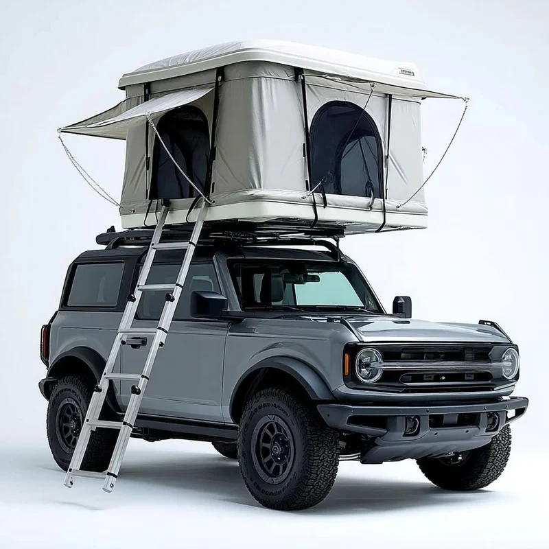 

Car Roof Top Camping Tent for SUV & Pickup Truck, Waterproof Overland Rooftop Tent with Ladder, 4 Season Off-Road Car Tent