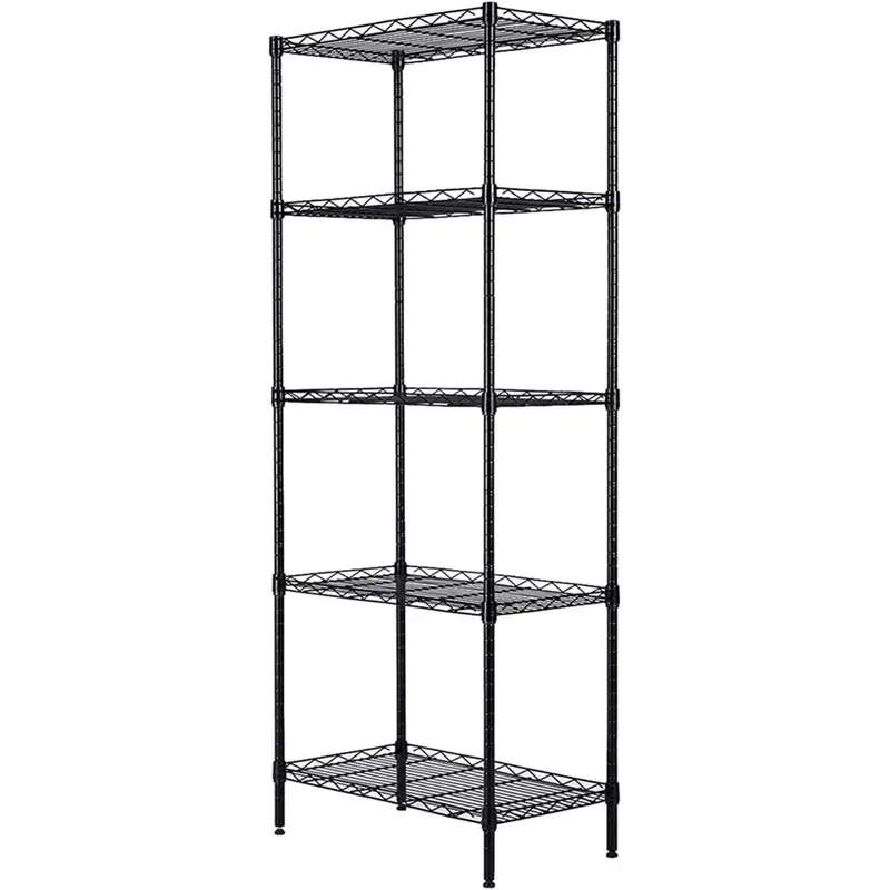 Changeable Assembly Floor Standing Carbon Steel Storage Rack Black