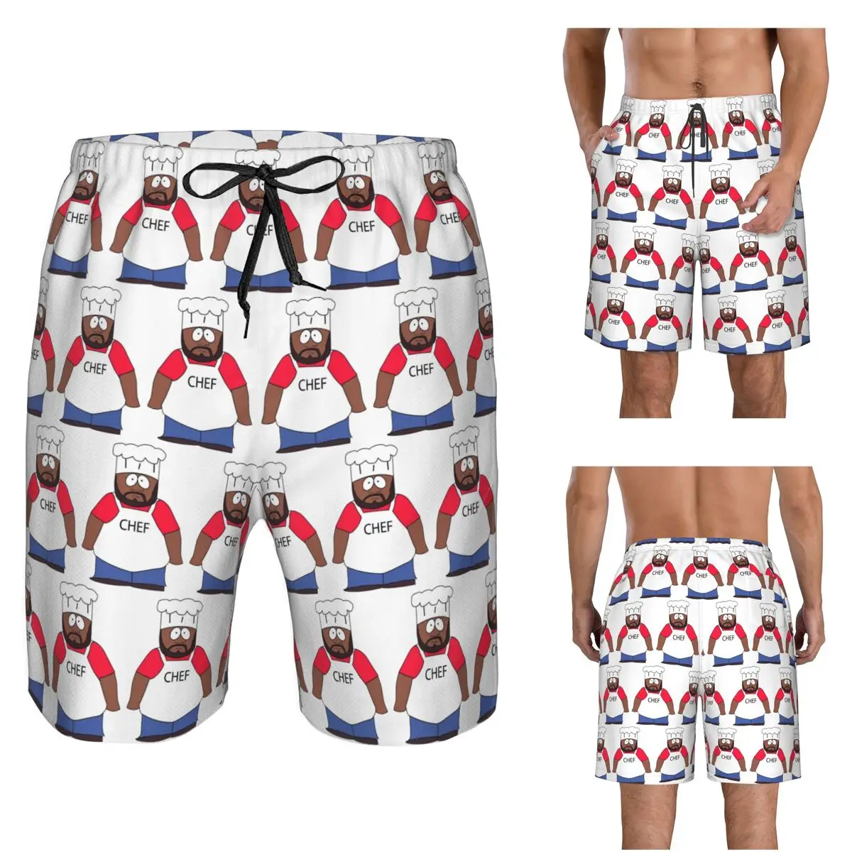 Chef Southpark Trunks Beach Board Shorts Casual Quick Dry Swim Summer Men Pants