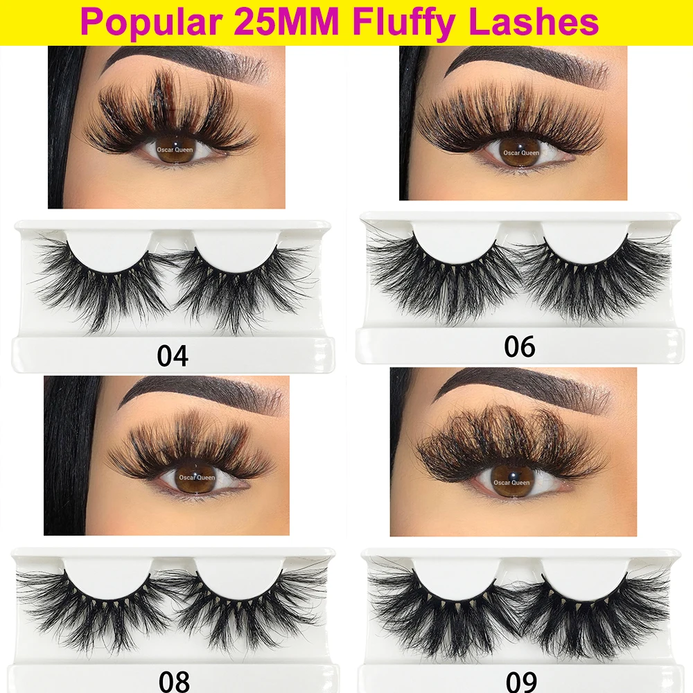 Newest Colored False Eyelashes With Glitter 5D 25MM Mink Lashes 3D 10-20MM Natural Full Strip Mink Eyelashes Wholesale Makeup