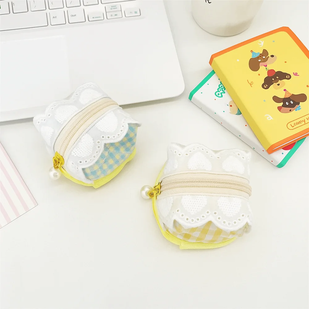 

Portable Multifunctional Mini Coin Purse Lace Lovely Small Lipstick Bag Card Holder Jewelry Packing Bag Earphone Bag Travel