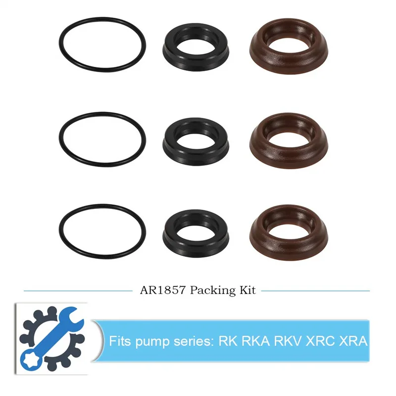 AR1857 9 Pc/Set Packing Kit 18mm Seal Repair Kit for Pump Serie Annovi Reverberi RK RKA RKV XRC XRA Durable Quality Replacement