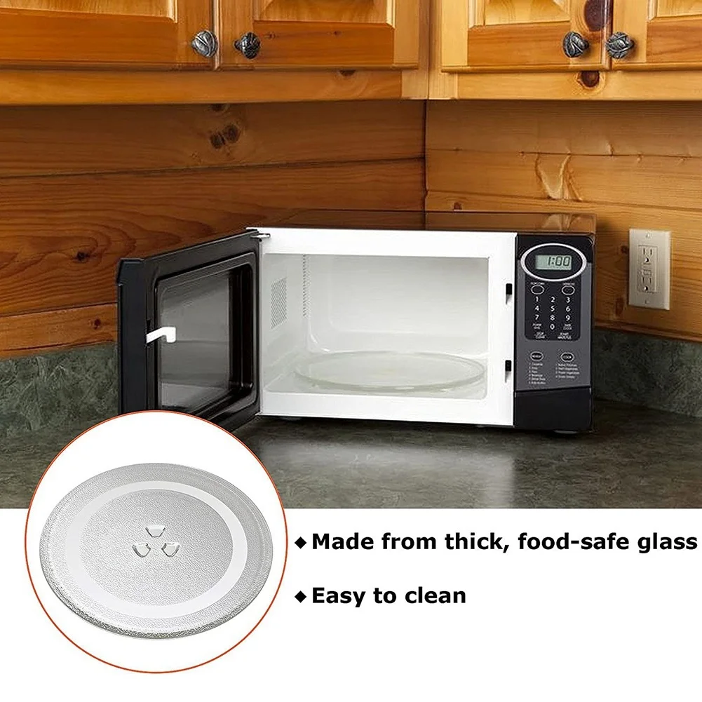 Placa giratoria Universal de vidrio para microondas, placa giratoria duradera, cubierta redonda para microondas, reemplazo de 24,5 cm