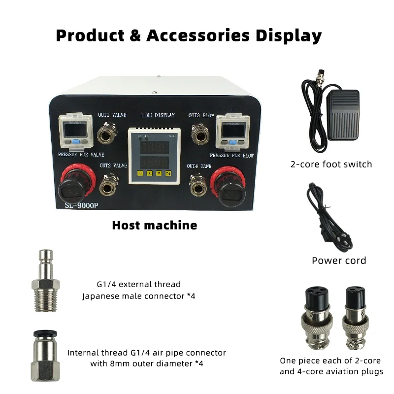 SL-9000P Atomizing Glue Valve Controller 4-Channel High Precision Spraying Dispensing Controller for Pre-atomization