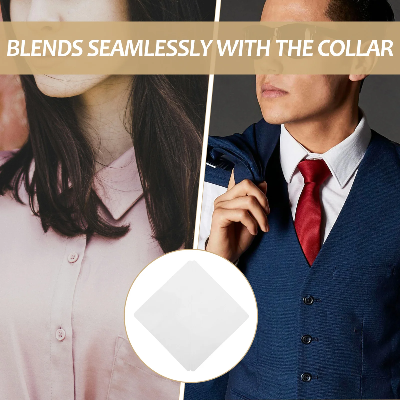 50 pçs camisa colarinho ficar substituições transparente auto adesivo colar suporta evitar curling vestido acessórios uniforme