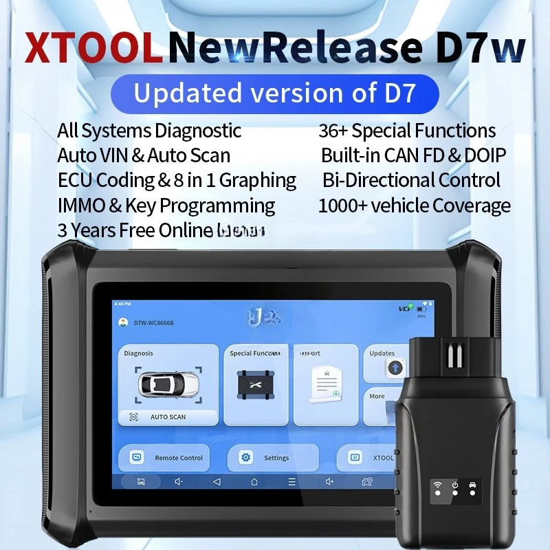 أداة تشخيص أعطال السيارات D7W كاشف OBD من سلسلة المركبات بأكملها