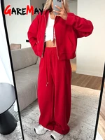 Fashion Women's Summer Tracksuit with A Zipper Pants Cotton Pink Two Piece Set Women Classic Red Tracksuit for Women with A Hood