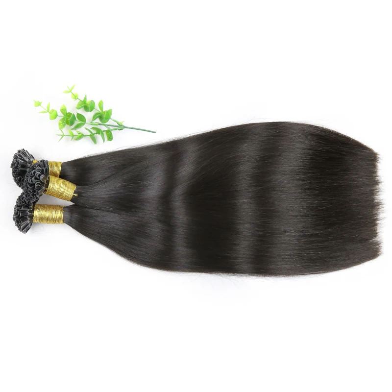 Wholesale U Tip Hair Extension Human Hair Natural Color Russian Human Nail Tip Hair Extensions For White Women