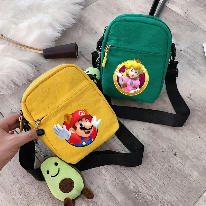 

Super Mario Canvas Cartoon Small Square Bags One Shoulder Crossbody Bag New Casual Travel Pop Schoolboy Schoolgirls Canvas Packs