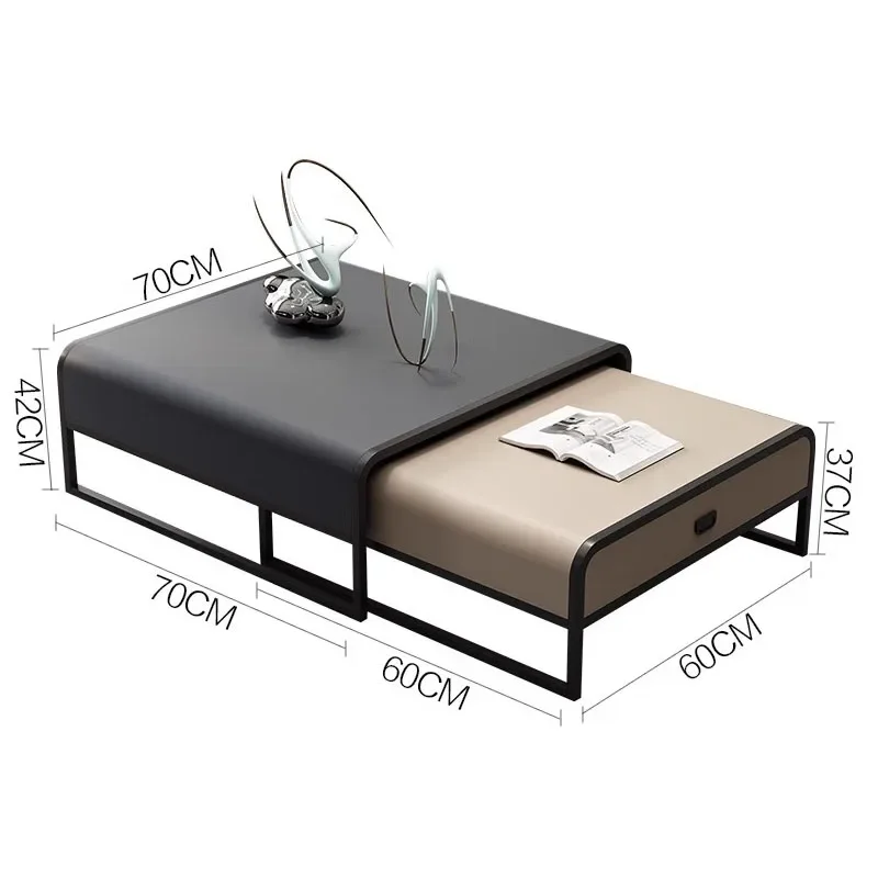 Cream Wind Modern Luxury Coffee Tables Drawer Nordic Light Luxury Unique Coffee Tables Advanced Sense Mesa Centro Home Furniture