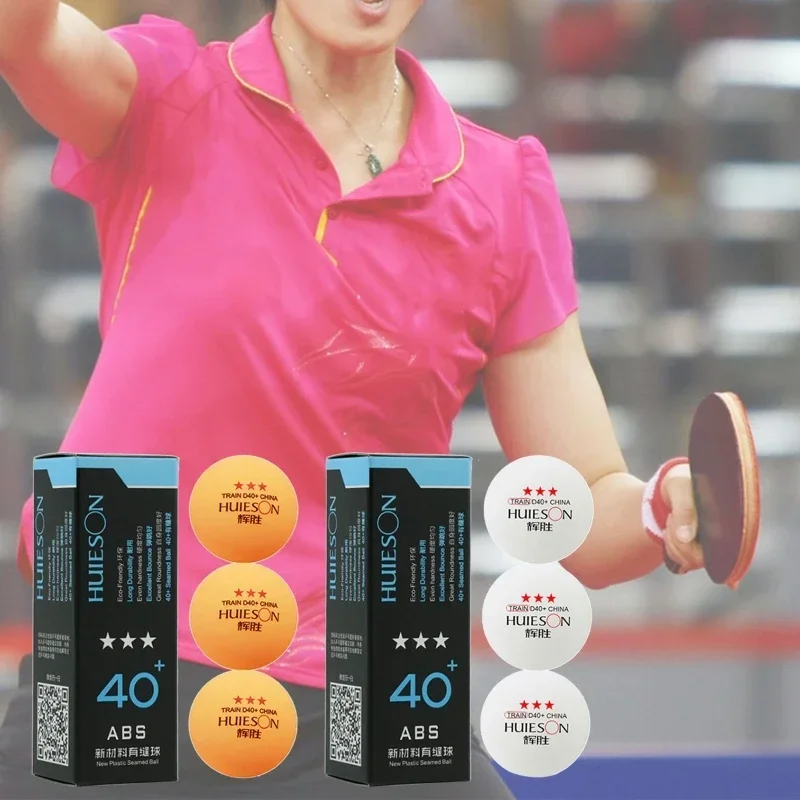 HUIESON 1/3/6Box 3Star D40+ Seamed Box-packed ABS Materal Practice Traning Table Tennis Ball for Professional Player Competition