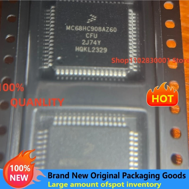 2PCS  New  MC68HC908AZ60 QFP64  MC68HC908AZ60CFU   2J74Y     IN STOCK 100% Good