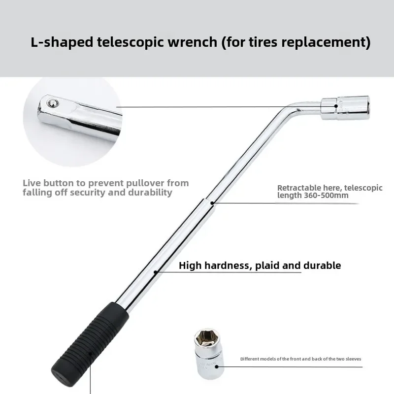 BEST STABLE HOT   Car Tire Wrench Removal and Maintenance Cross L-shaped Wrench
