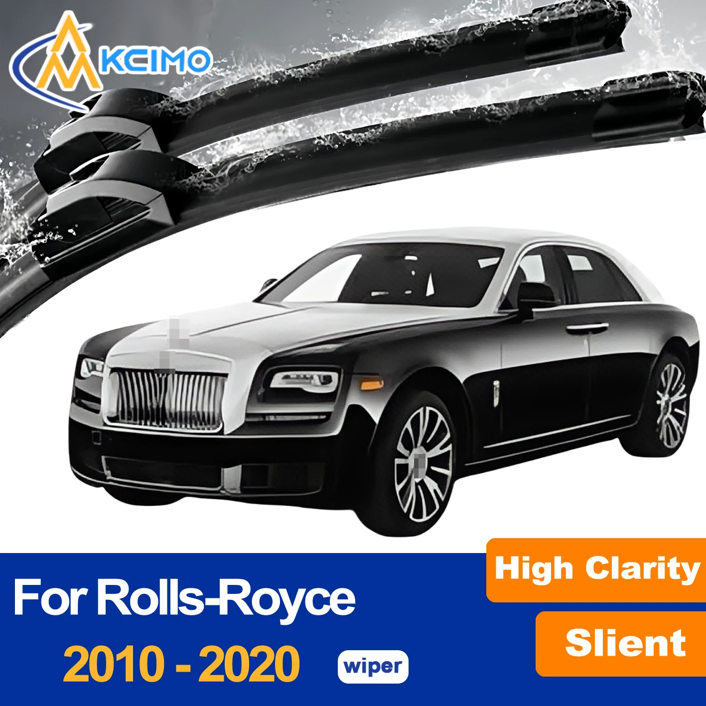 

Front Windshield Wiper Blades For Rolls-Royce Ghost 2010-2020 - Exact Fit Replacement Premium Rubber Driver Passenger Side Pair