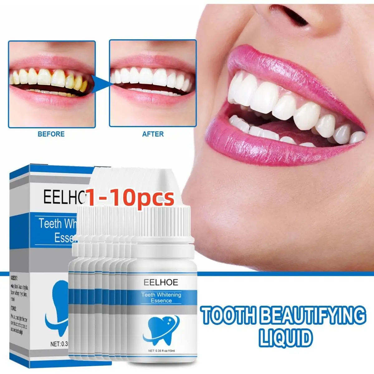 1-10pcs Tooth Whitening Essence Plaque Stains Removal Fresh Breath Oral Hygiene Dental Tooth Cleaning Bleaching Tools