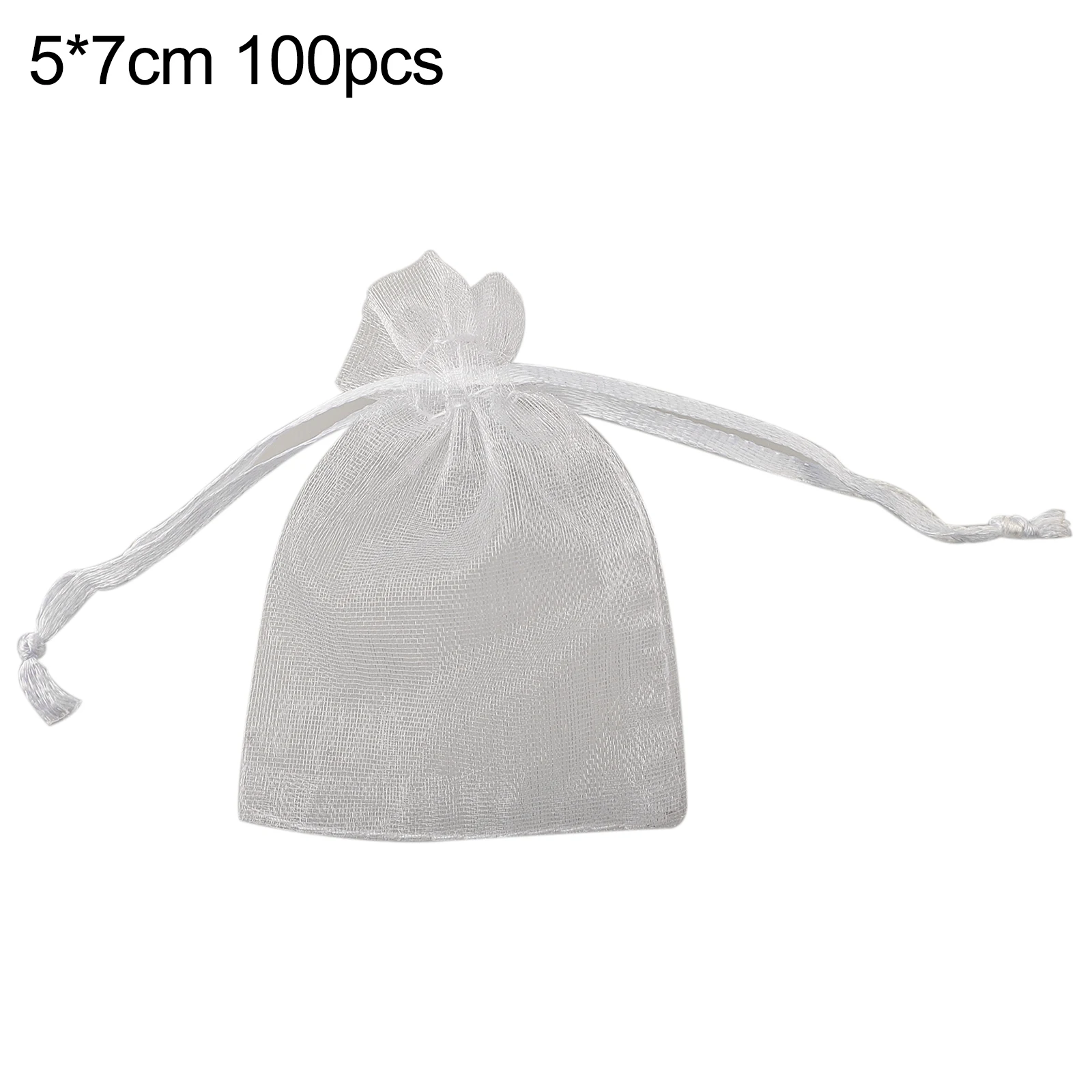 

100pcs Organza Present Bag Jewelry White Drawstring Pouches For Wedding Christmas Candy Party Favors Bags Jewelry Packing