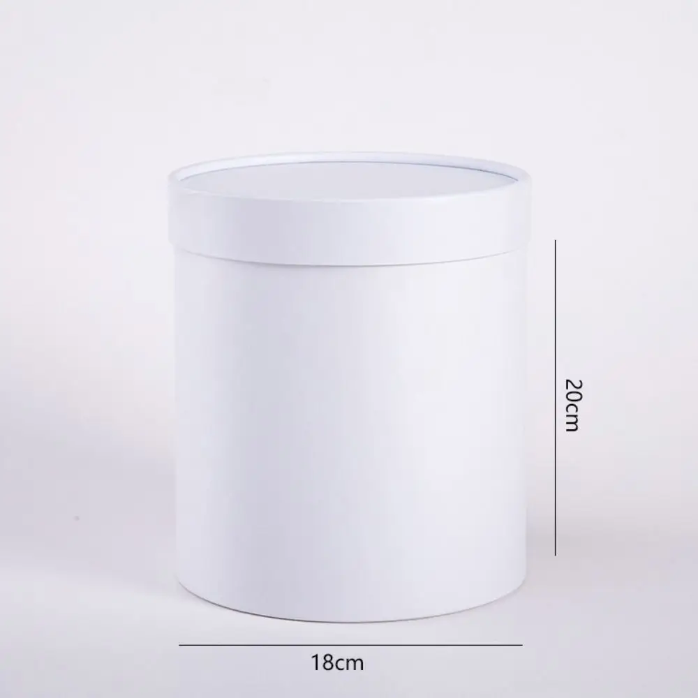 صندوق هدايا زهور مستدير جديد كبير بلون واحد لتغليف الهدايا صندوق ورقي تشكيلة زهور دلو عيد الحب