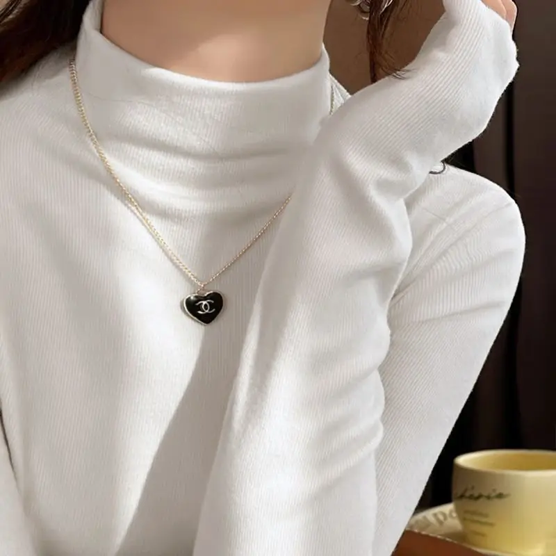 Stylish Half High Neck Base Shirt Women's Autumn Winter Velvet Inner Wear Design Slimming Versatile Top InsTee Long Sleeve So...