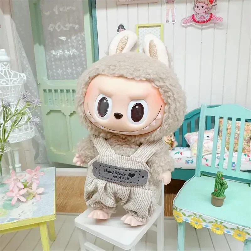 17cm Labubu Plush Doll'S Clothes Outfit Accessories For Korea Kpop Exo Labubu Idol Dolls Hoodie Skirt Clothing DIY Girl Gift