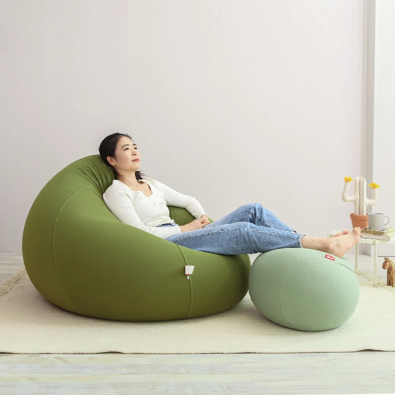 Large Portable Bean Bag Orange Washable Adults Cute Puffs Bedroom Sofa Living Room Lazy Corner Divano Da Soggiorno Furniture