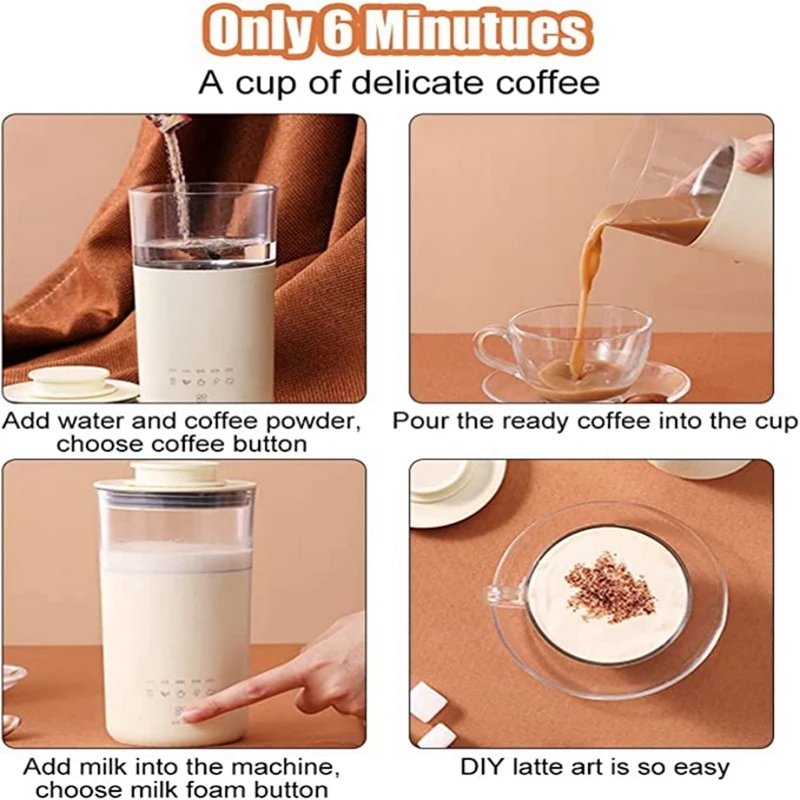 Electric Coffee Machine Multifunction Milk Tea Coffee Maker 350ML Milk Blisters Blender Mixing Machine