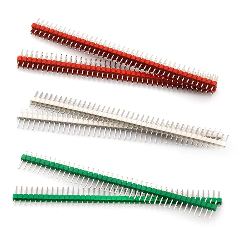 30PCS rame 40 Pin Breakable Pin Header 2.54mm Single Row maschio Header Connector Kit PCB Pin Strip 1*40P 2*40P per Arduino