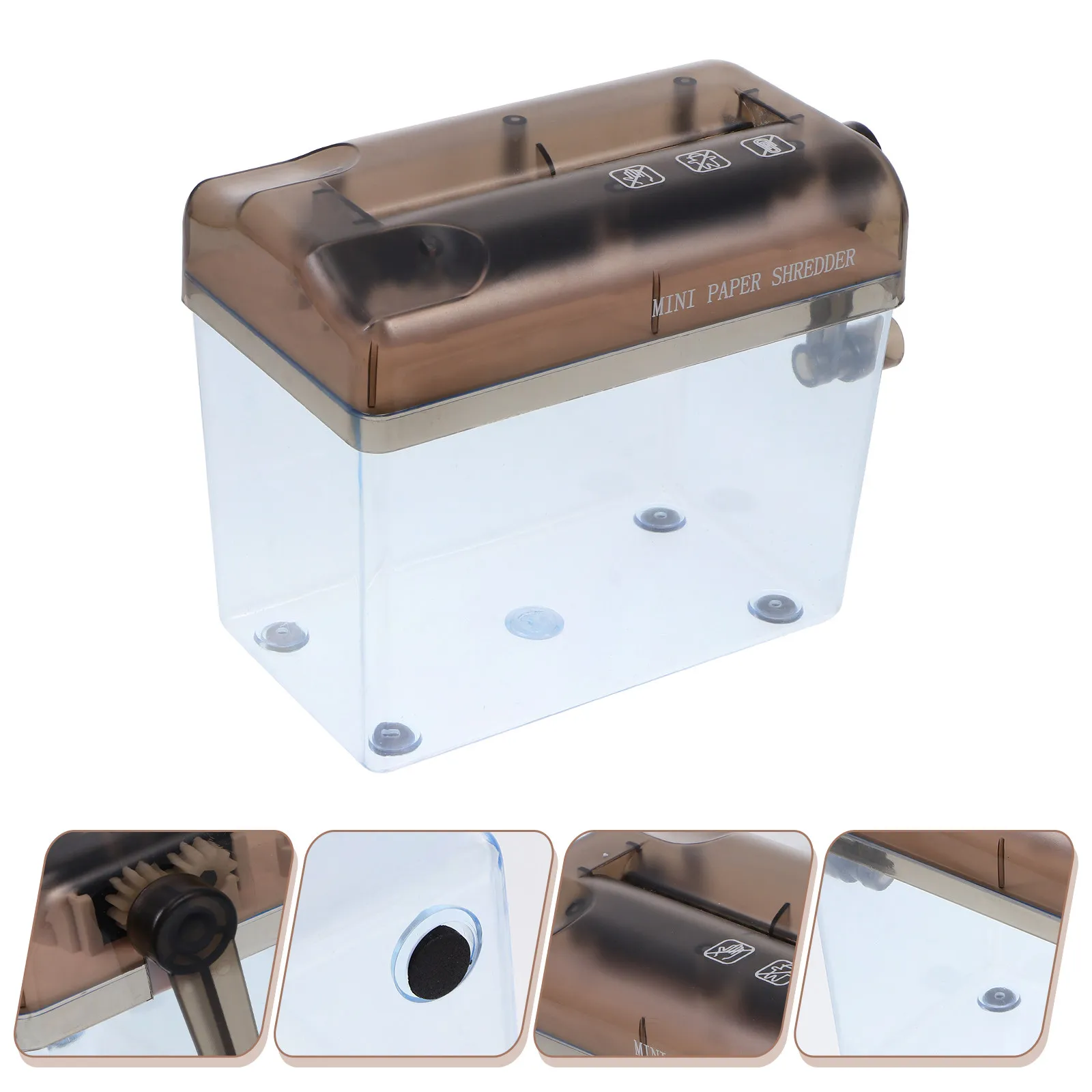 Mini Manual Paper Shredder Hand Crank A4 Document Cutter Small Desktop Shredder for Office School Home Use Easy Clean ABS Dust
