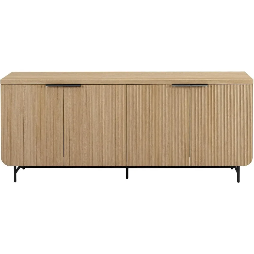 

Reema Fluted 4-Door Kitchen Sideboard Buffet Console, 69 Inch