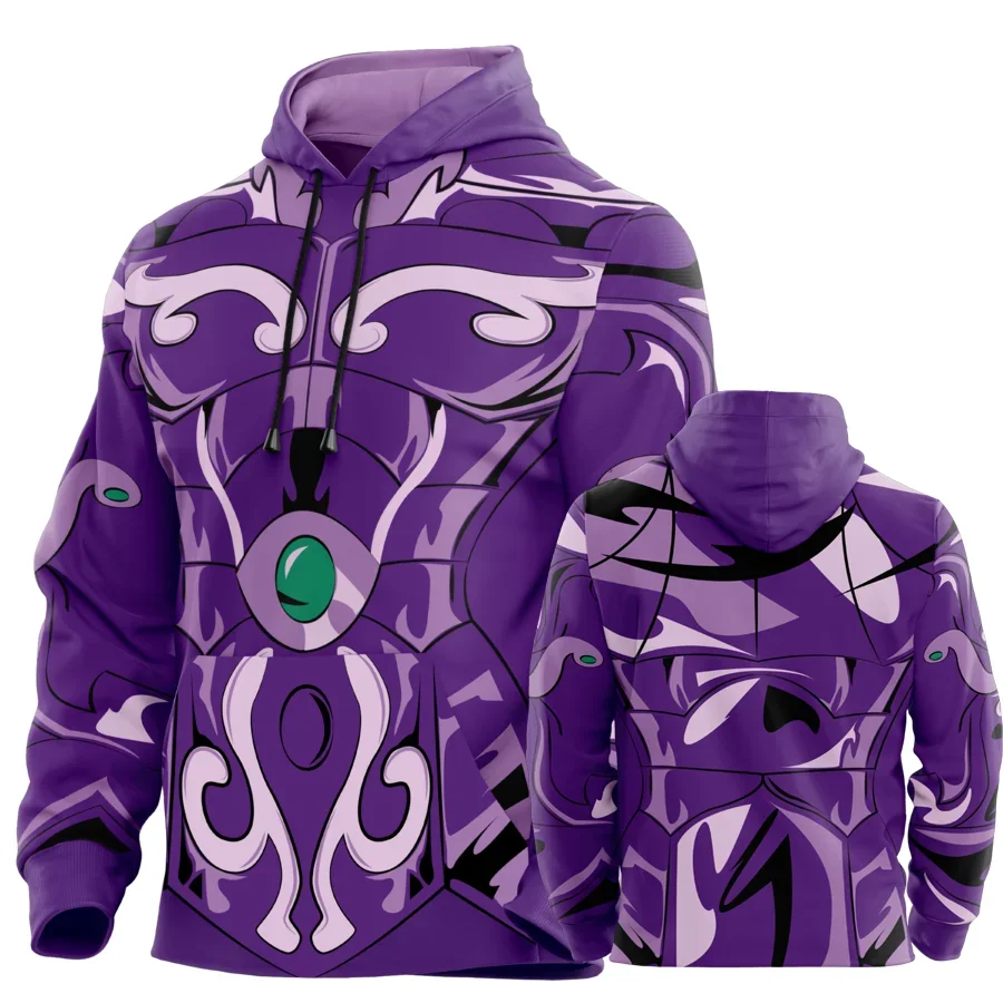 Men's Saga Hades Armor Cosplay Hoodies Anime Saint Seiya 3D Print Sweatshirt Fashion Daily Streetwear Pullover Holiday Tracksuit