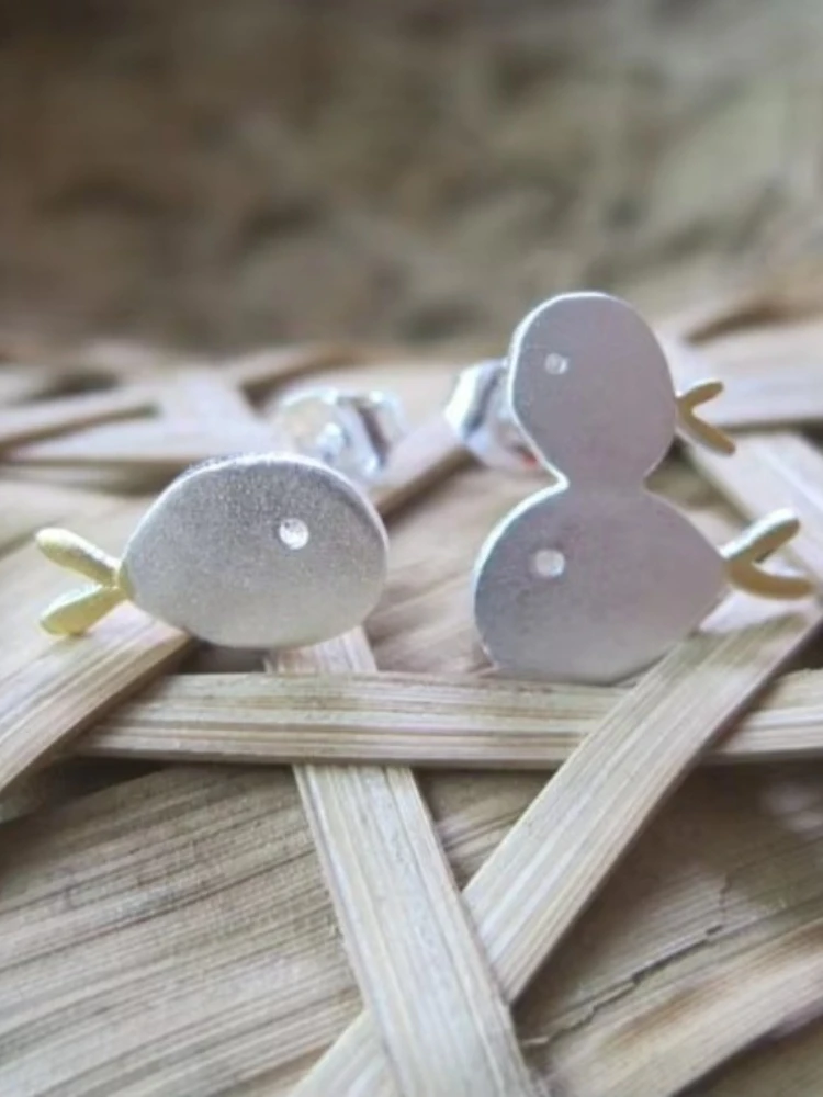 925 Sterling Silver Cute Fish Family Kolczyki sztyfty dla kobiet Prezent Hipoalergiczna biżuteria ze srebra próby 925 — zdjęcie 2