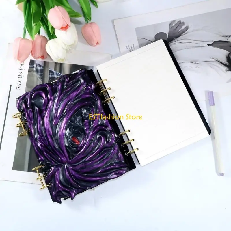 Y5GC Epoxy Resin Silicone Molds Loose Binder Rings DIY Notebook Cover Casting