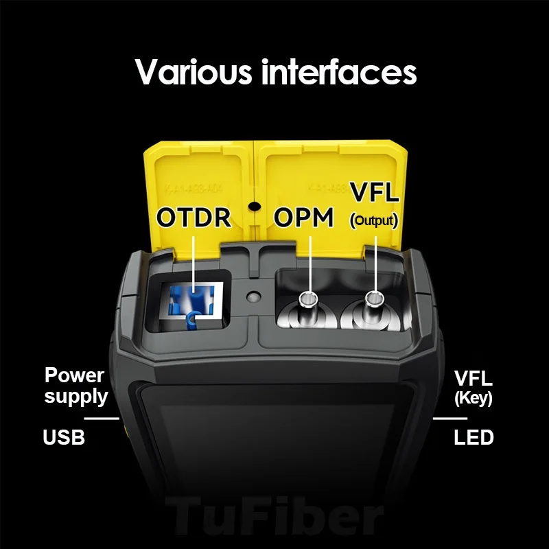 Imagem -02 - Mini Otdr Ativo Fibra Teste ao Vivo 1550nm 20db Refletômetro de Fibra Óptica Tela de Toque Opm Vfl Ols Testador Conector sc Novo