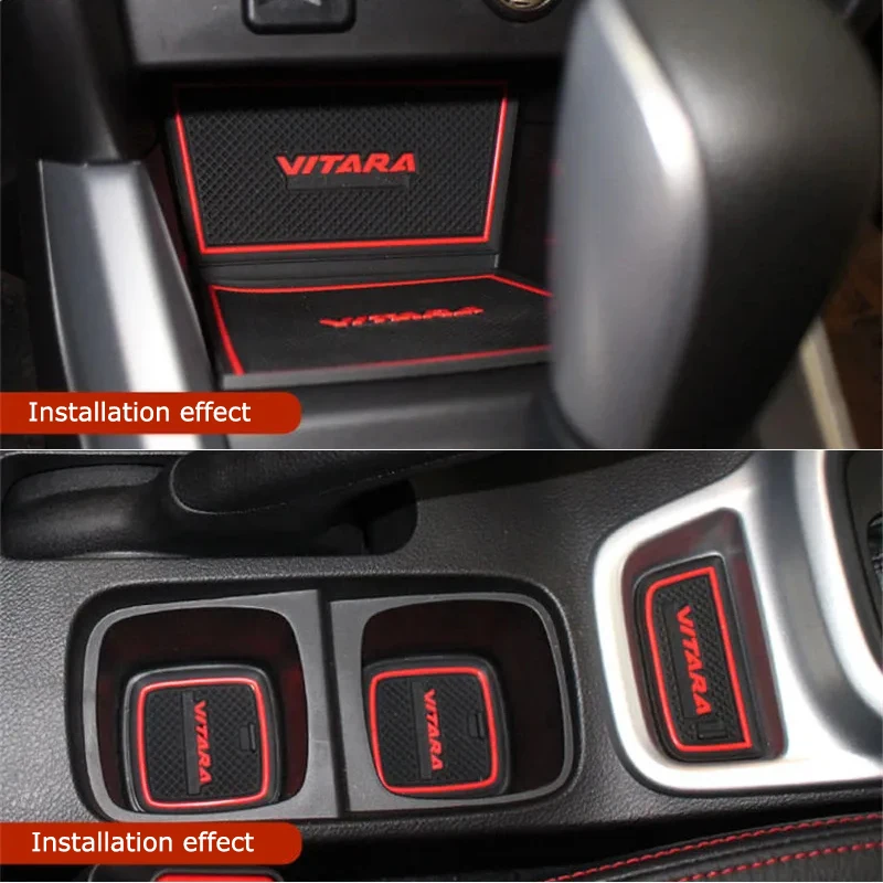 Car Styling antiscivolo Gate Slot Mat Door Groove Pad Cup Mat Coaster per Suzuki Vitara 2016 2017 2018 2019 2020 accessori Auto