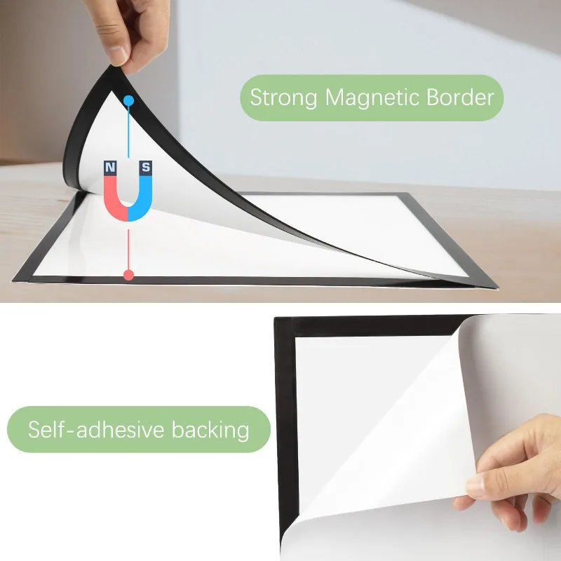 5PCS Reusable Adhesive Photo Frames, Magnetic Display Frames