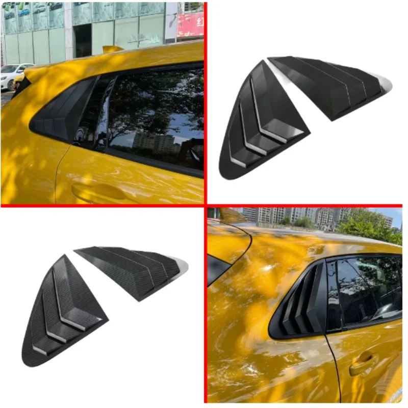 

For Honda ZR-V HRV 2022-2024 Rear Window Blinds Trims Cover ABS Carbon Fiber Louvers Wing Frame Car Styling Accessories