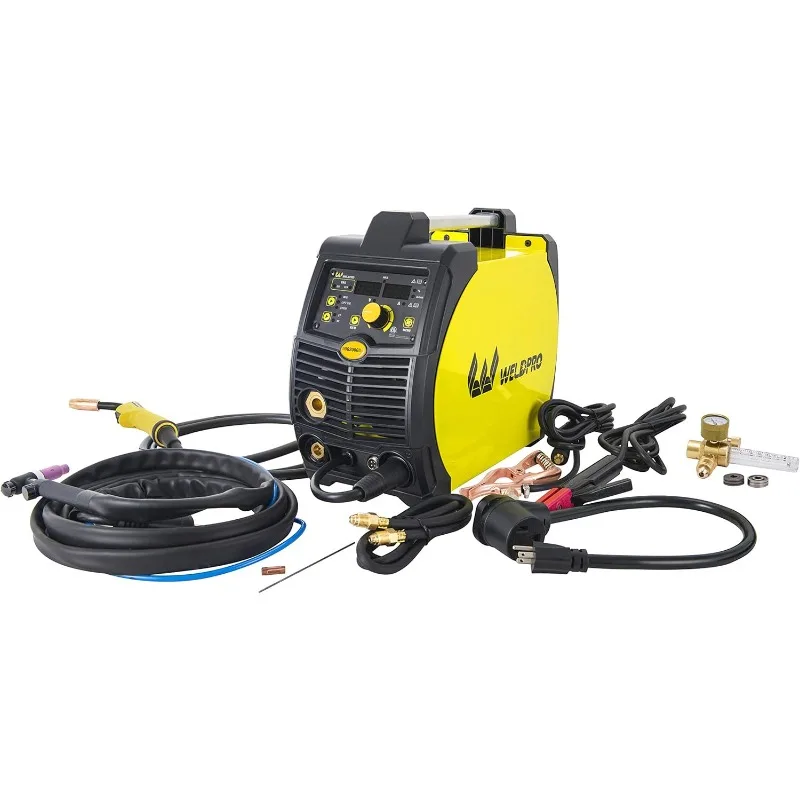 Soldador multiproceso inversor Weldpro de 200 amperios con 3 años de garantía Soldador 3 en 1 de doble voltaje 220 V/110 V Mig/Tig/Arc Stick