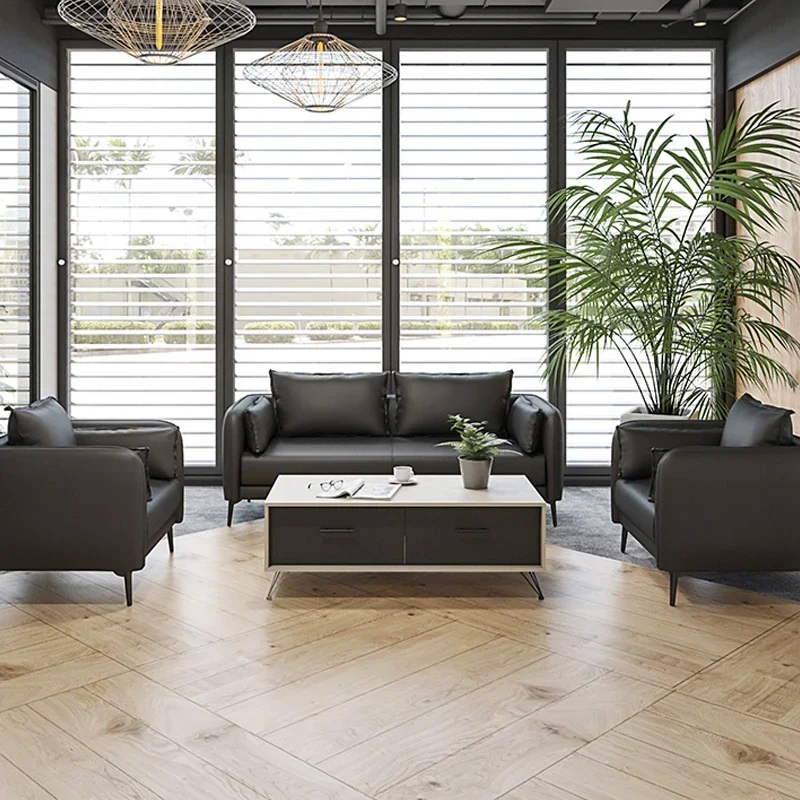 

'Modern Living Room Furniture Sofa Set Couch Faux Leather Luxury Hotel Office Contemporary European Style Solid Wood PU Leather