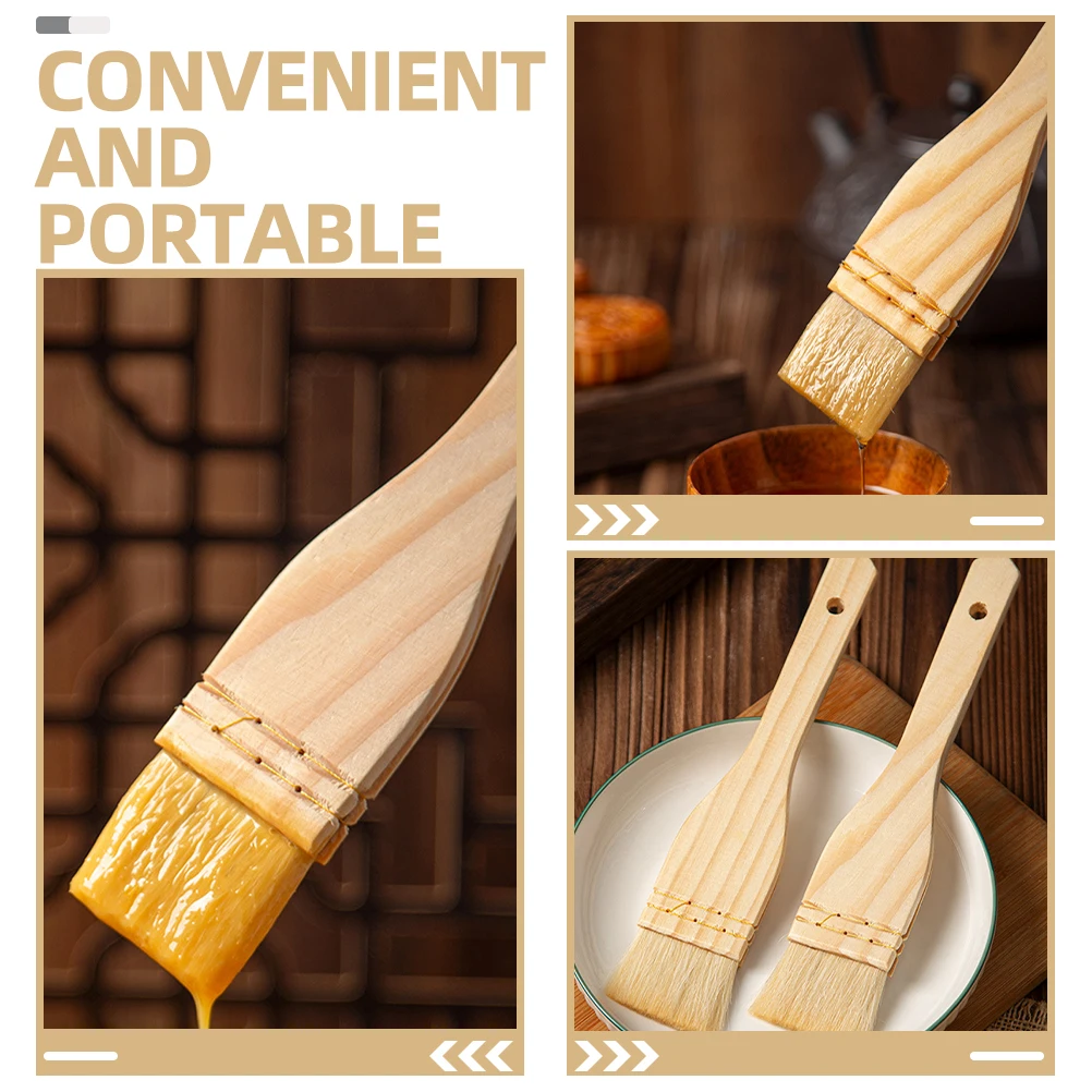 

2pcs Wool BBQ Brush for Outdoor Picnic Grilling Baking Sauce Tools Kitchen BBQ Non shedding Portable Cooking Accessories
