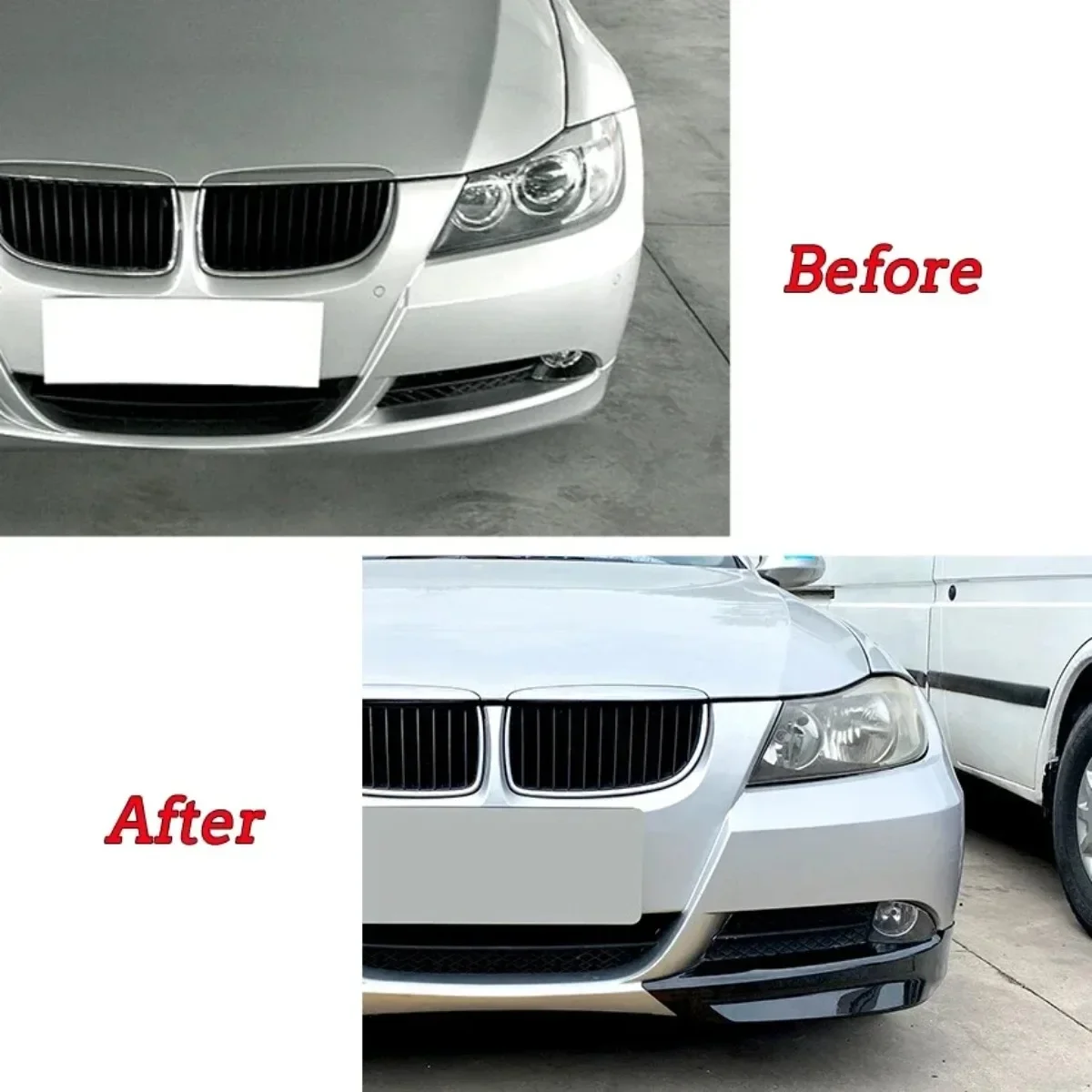 For BMW 3 Series 318i 320i 330i E90 E91 LCI Facelift 2005-2008 Car Front Bumper Lip Body Kit Spoiler Splitter Bumper Canard Lip - view 6