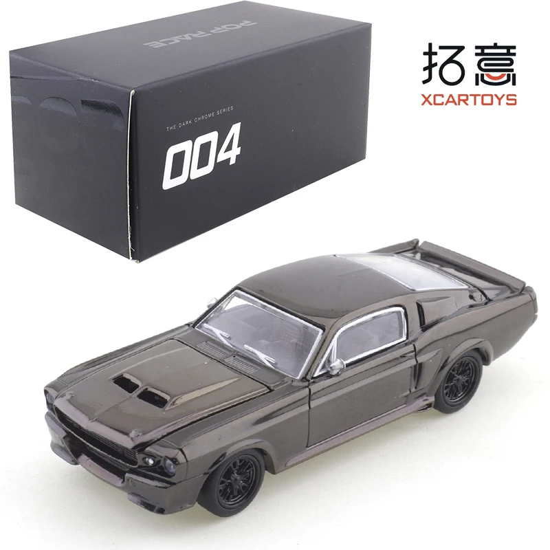 XCARTOYS POPRACE 1/64 S-DarkChrome004 Ford Mustang GT500 Réplica de Coche Serie Coleccionable Regalos de Navidad para Niños Juguetes para Niños