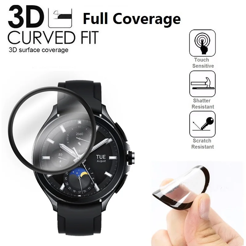 واقي شاشة ثلاثي الأبعاد منحني الحافة ، غطاء كامل ، واقي ناعم ، ساعة ذكية 2 برو ، 3 صوفي